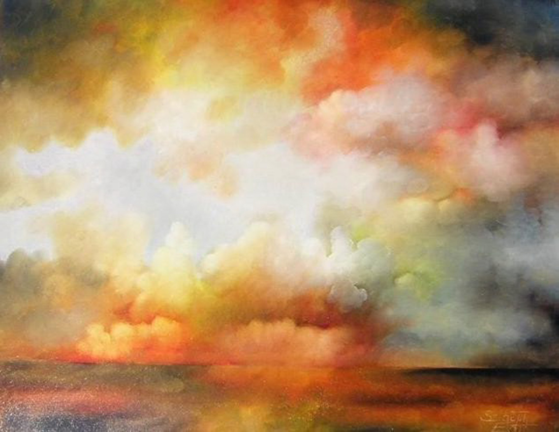 411 Fire clouds 40x50cm